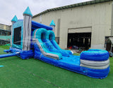 Bahama Blast PowerPlay Dual Lane Bounce House with Slide Combo - BounceWave Inflatable Sales