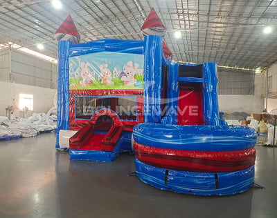 Baja Seasonal Sampler Commercial Right Side Inflatable Combo (Wet/Dry) - BounceWave Inflatable Sales