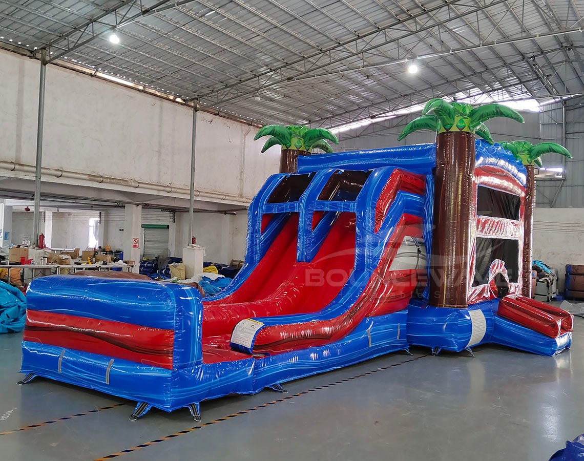 Baja Splash Dual Lane Bounce House with Slide Combo (Wet/Dry) - BounceWave Inflatable Sales