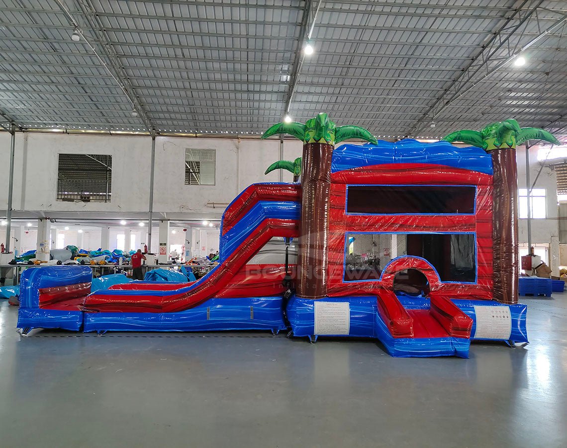 Baja Splash Dual Lane Bounce House with Slide Combo (Wet/Dry) - BounceWave Inflatable Sales