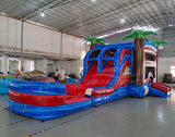 Baja Splash Dual Lane Bounce House with Slide Combo (Wet/Dry) - BounceWave Inflatable Sales