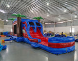 Baja Splash Dual Lane Bounce House with Slide Combo (Wet/Dry) - BounceWave Inflatable Sales