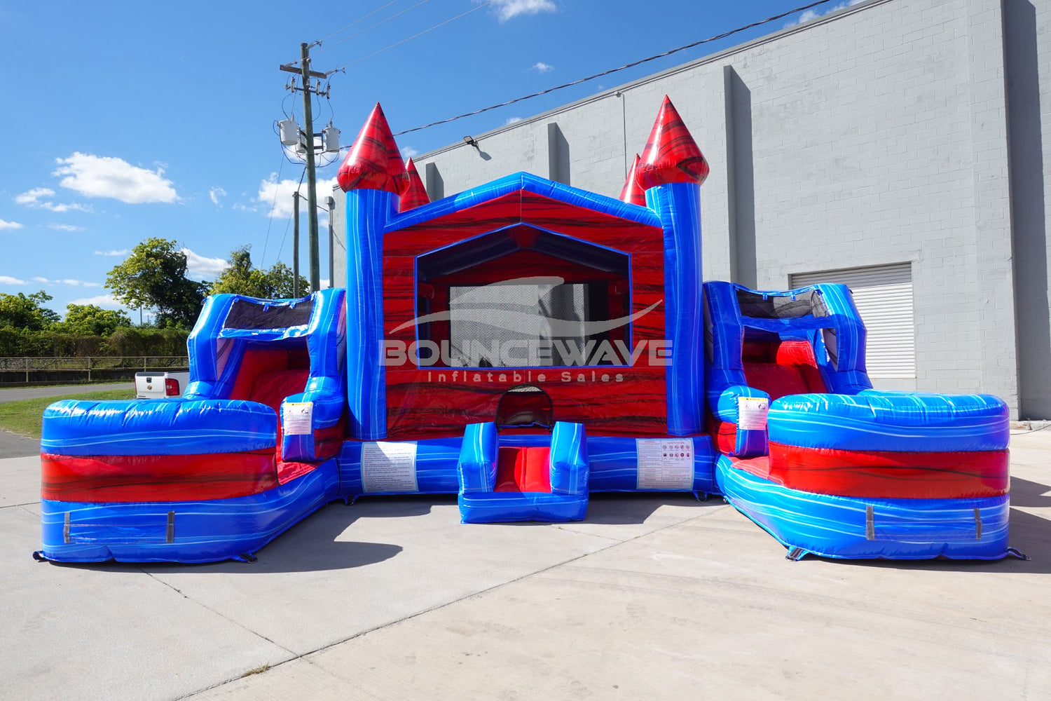 bebop spin combo bouncy castle & water slide Baja Econo Duo Bounce & Slide Combo (Wet/Dry)