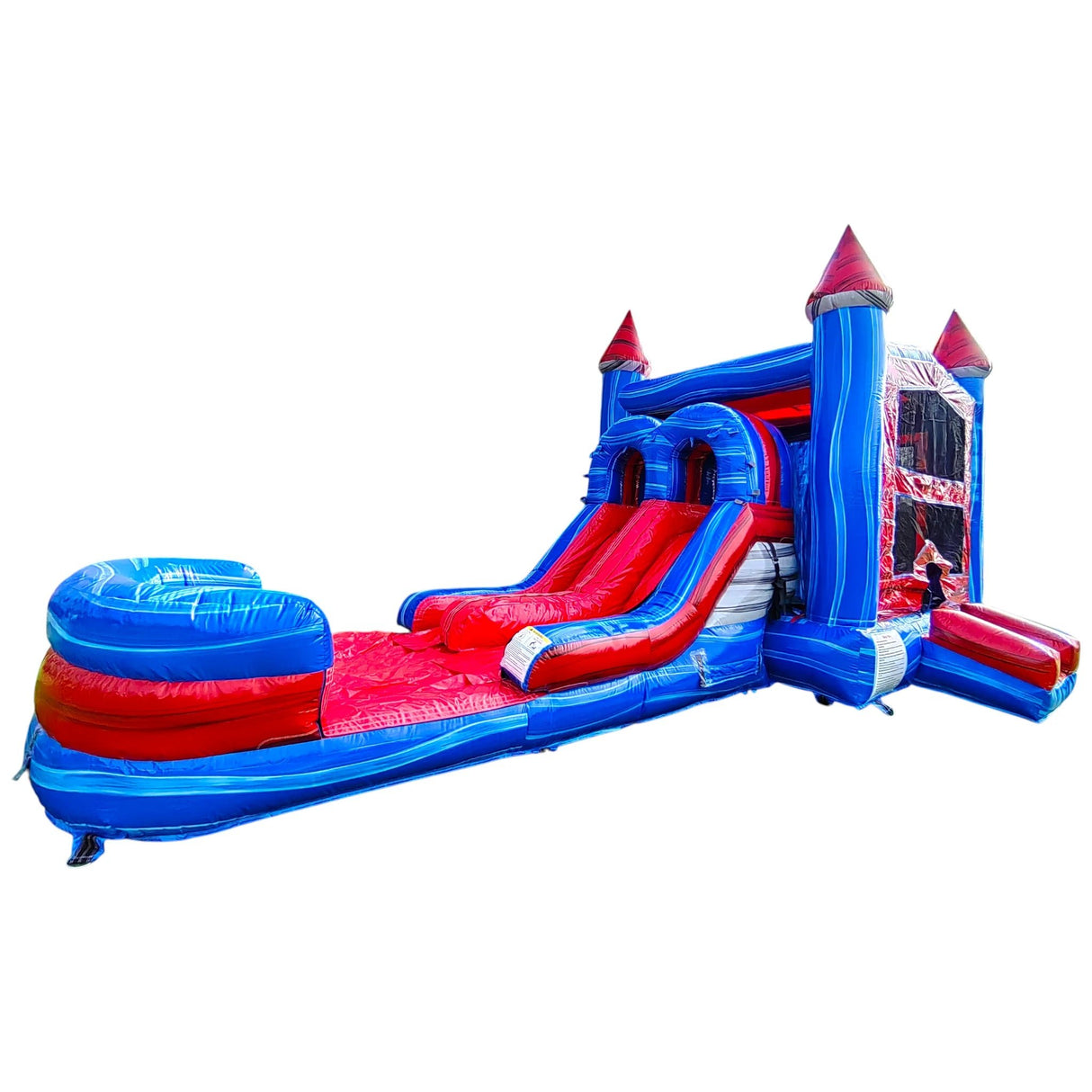 Baja Splash PowerPlay Dual Lane Bounce House with Slide Combo - BounceWave Inflatable Sales