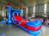 Baja Splash PowerPlay Dual Lane Bounce House with Slide Combo - BounceWave Inflatable Sales