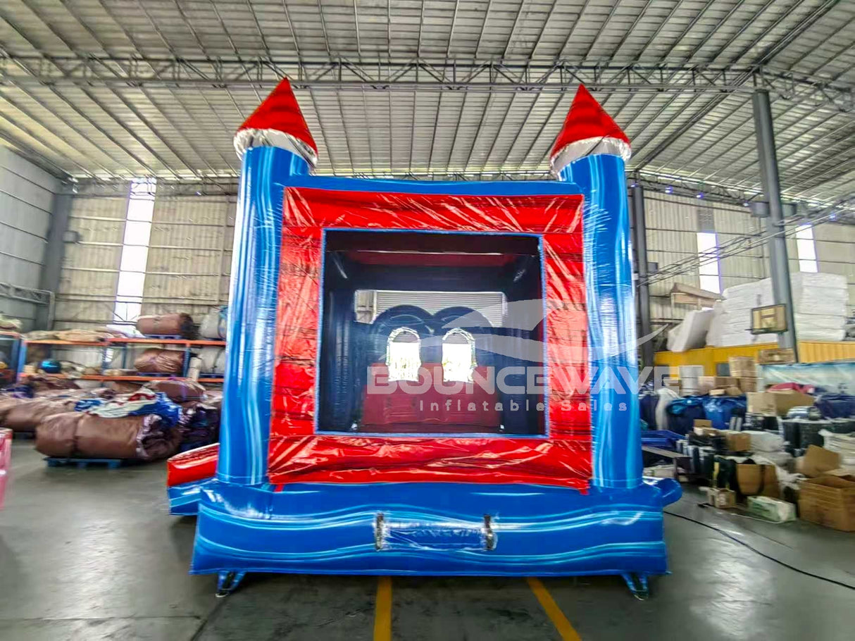 Baja Splash PowerPlay Dual Lane Bounce House with Slide Combo - BounceWave Inflatable Sales
