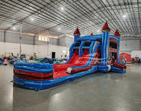 Baja Splash & Save Bounce House with Dual Lane Slide (Wet/Dry) - BounceWave Inflatable Sales