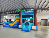 Bimini Wave Commercial Bounce House Combo with Slide (Wet/Dry) - BounceWave Inflatable Sales