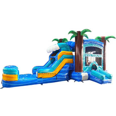 Bimini Wave Commercial Bounce House Combo with Slide (Wet/Dry) - BounceWave Inflatable Sales