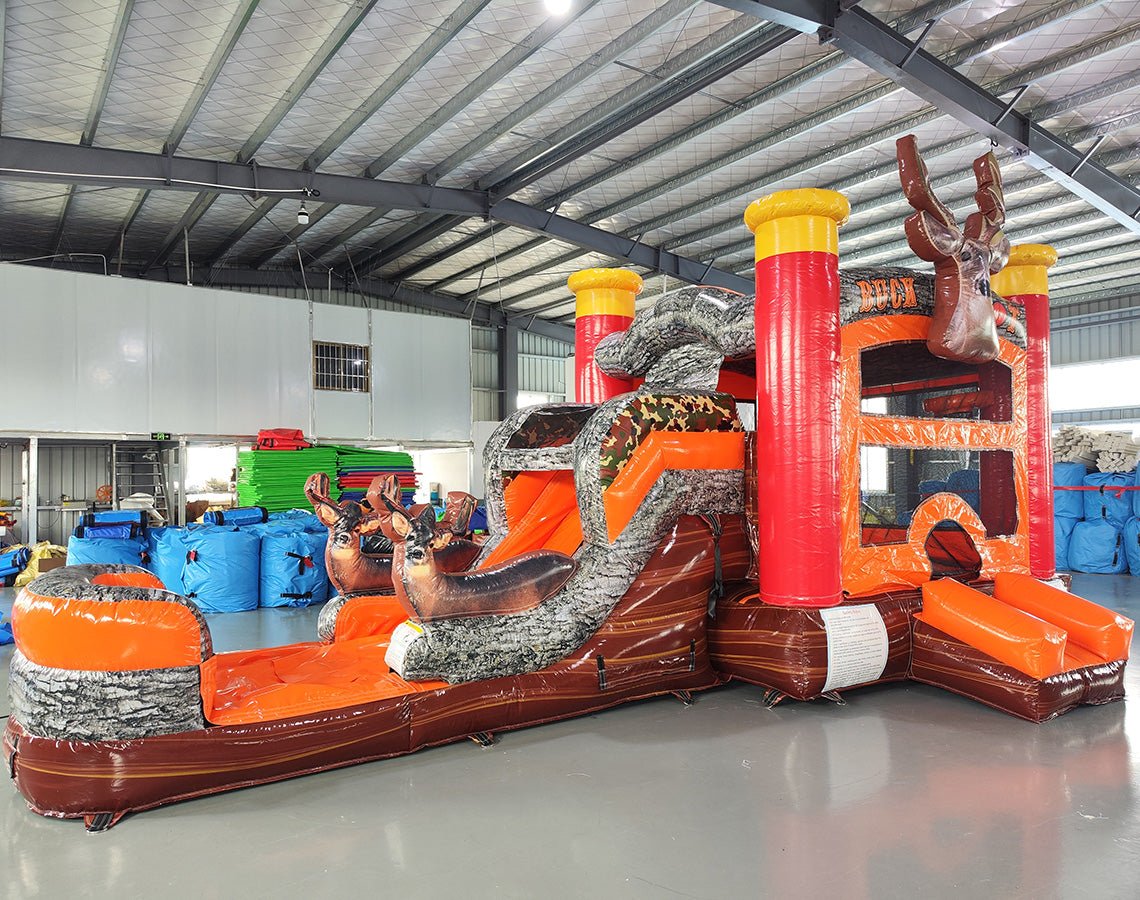 Buck Inflated Buck Shot Econo Bounce House with Slide (Wet/Dry)