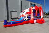 Cheerleader Dual Lane Wet/Dry Bounce House with Slide Combo – Commercial Inflatable - BounceWave Inflatable Sales