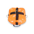 Commercial Grade Anchoring Water Bag for Inflatables featuring orange inflatable bag with black straps and metal D-rings for secure attachment