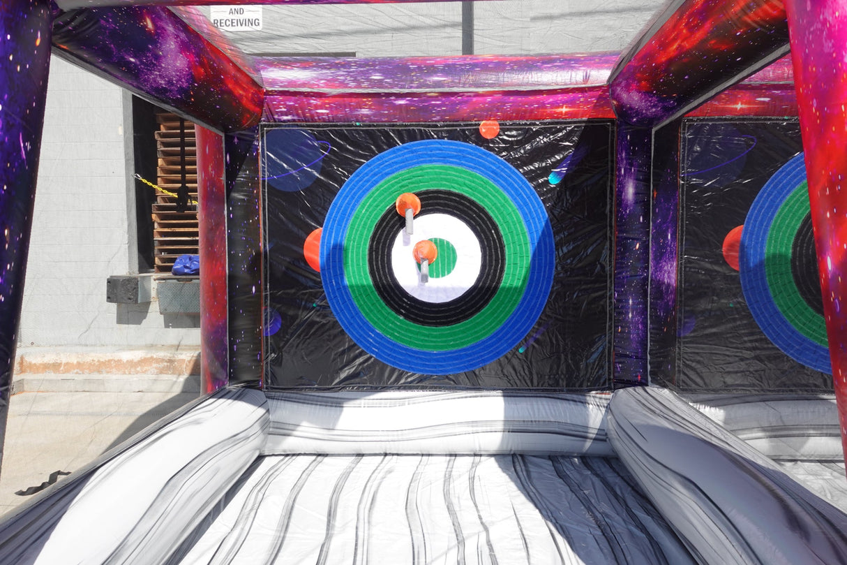 Cosmic Double Axe Throw Commercial Interactive Inflatable Game - BounceWave Inflatable Sales