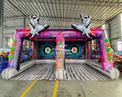 Cosmic Double Axe Throw Commercial Interactive Inflatable Game - BounceWave Inflatable Sales
