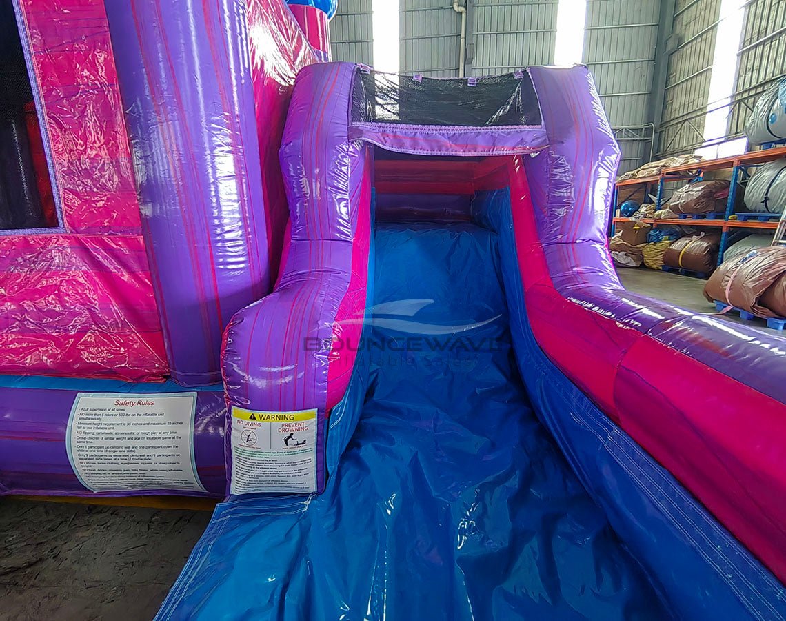 Cotton Candy Econo Duo Bounce & Slide Combo (Wet/Dry) - BounceWave Inflatable Sales