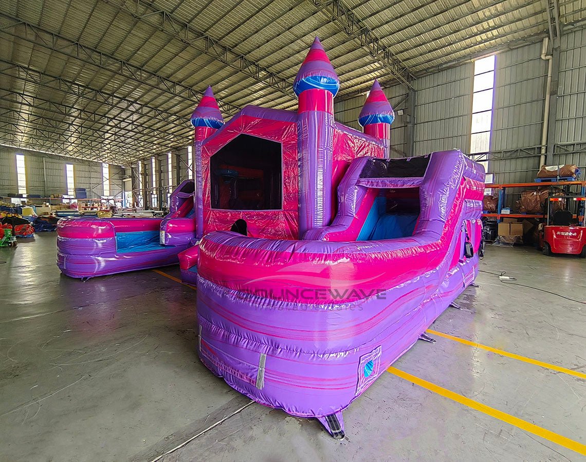 Cotton Candy Econo Duo Bounce & Slide Combo (Wet/Dry) - BounceWave Inflatable Sales