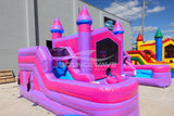 Cotton Candy Econo Duo Bounce & Slide Combo (Wet/Dry) - BounceWave Inflatable Sales