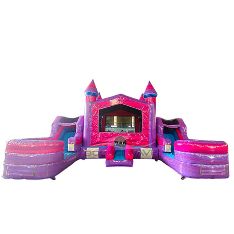Cotton Candy Econo Duo Bounce & Slide Combo (Wet/Dry) - BounceWave Inflatable Sales