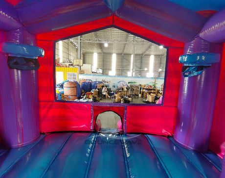 Cotton Candy Econo Duo Bounce & Slide Combo (Wet/Dry) - BounceWave Inflatable Sales