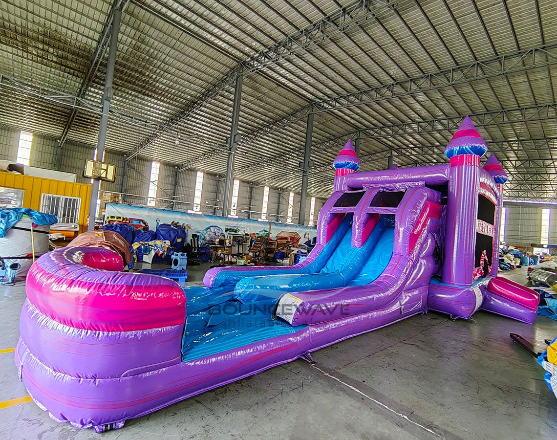 Cotton Candy Splash & Save Bounce House with Dual Lane Slide (Wet/Dry) - BounceWave Inflatable Sales
