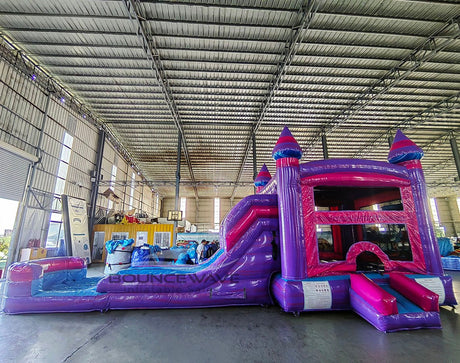Cotton Candy Splash & Save Bounce House with Dual Lane Slide (Wet/Dry) - BounceWave Inflatable Sales