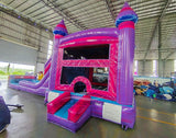 Cotton Candy Splash & Save Bounce House with Dual Lane Slide (Wet/Dry) - BounceWave Inflatable Sales
