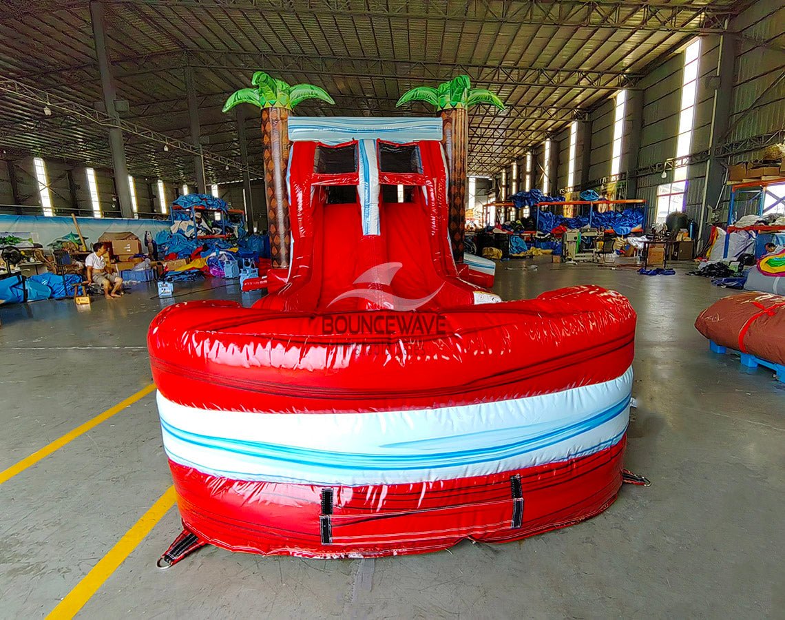 Crimson Bay Dual Lane Commercial Inflatable Combo (Wet/Dry) - BounceWave Inflatable Sales