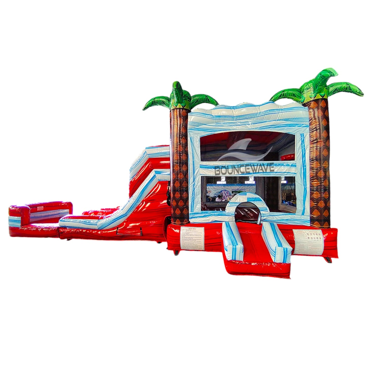 Crimson Bay Dual Lane Commercial Inflatable Combo (Wet/Dry) - BounceWave Inflatable Sales