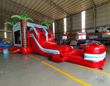 Crimson Bay Dual Lane Commercial Inflatable Combo (Wet/Dry) - BounceWave Inflatable Sales