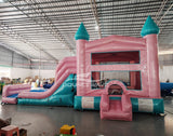Dream Glitter Castle Dual Lane Bounce House with Slide (Wet/Dry) - BounceWave Inflatable Sales