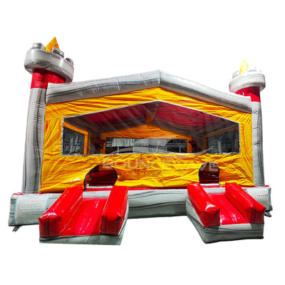 Euro Fire Island Castle XL Commercial Grade Bounce House - BounceWave Inflatable Sales
