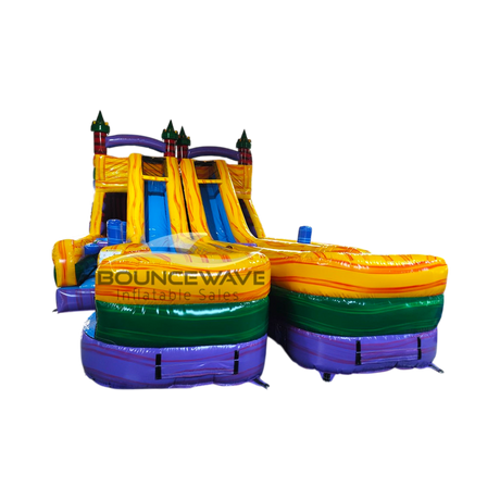 Euro Marble Double Dash Splash Inflatable Obstacle Course - Inflated Splash Pad - BounceWave Inflatable Sales