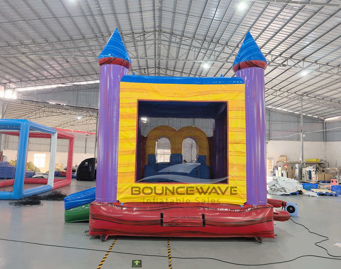 Euro Marble PowerPlay Dual Lane Bounce House with Slide Combo-FlexPool - BounceWave Inflatable Sales