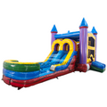 Euro Marble PowerPlay Dual Lane Bounce House with Slide Combo-FlexPool