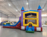 Euro Marble PowerPlay Dual Lane Bounce House with Slide Combo-FlexPool - BounceWave Inflatable Sales