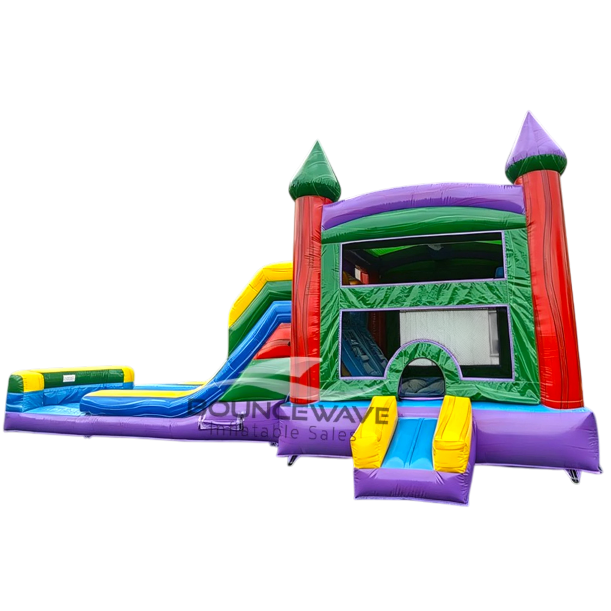 Euro Marble Splash & Save Bounce House with Dual Lane Slide (Wet/Dry) - BounceWave Inflatable Sales
