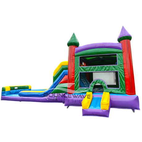 Euro Marble Splash & Save Bounce House with Dual Lane Slide (Wet/Dry) - BounceWave Inflatable Sales