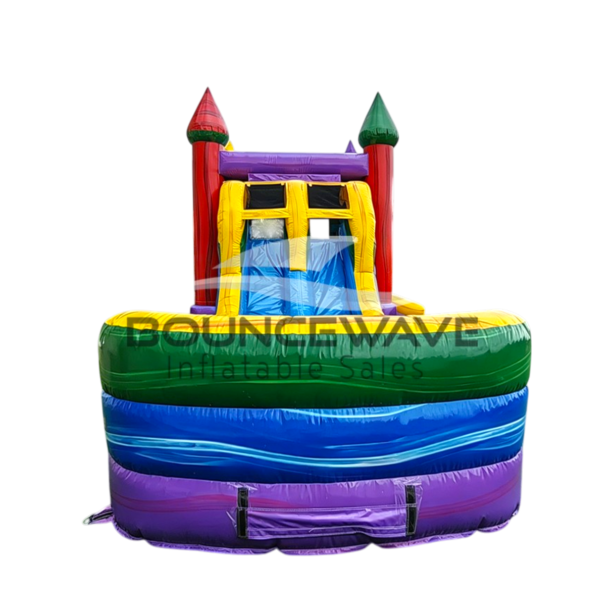 Euro Marble Splash & Save Bounce House with Dual Lane Slide (Wet/Dry) - BounceWave Inflatable Sales