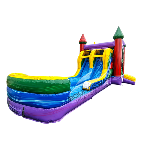 Euro Marble Splash & Save Bounce House with Dual Lane Slide (Wet/Dry) - BounceWave Inflatable Sales