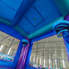 Euro Teal Purple Plunge Dual Lane Commercial Inflatable Combo (Wet/Dry) - BounceWave Inflatable Sales