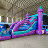 Euro Teal Purple Plunge Dual Lane Commercial Inflatable Combo (Wet/Dry) - BounceWave Inflatable Sales