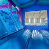 Euro Teal Purple Plunge Dual Lane Commercial Inflatable Combo (Wet/Dry) - BounceWave Inflatable Sales