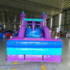 Euro Teal Purple Plunge Dual Lane Commercial Inflatable Combo (Wet/Dry) - BounceWave Inflatable Sales