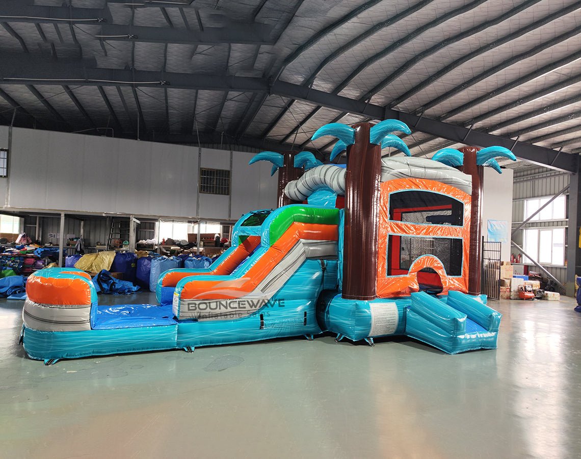 Fiji Falls Commercial Bounce House Combo with Slide (Wet/Dry) - BounceWave Inflatable Sales