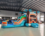 Fiji Falls Commercial Bounce House Combo with Slide (Wet/Dry) - BounceWave Inflatable Sales