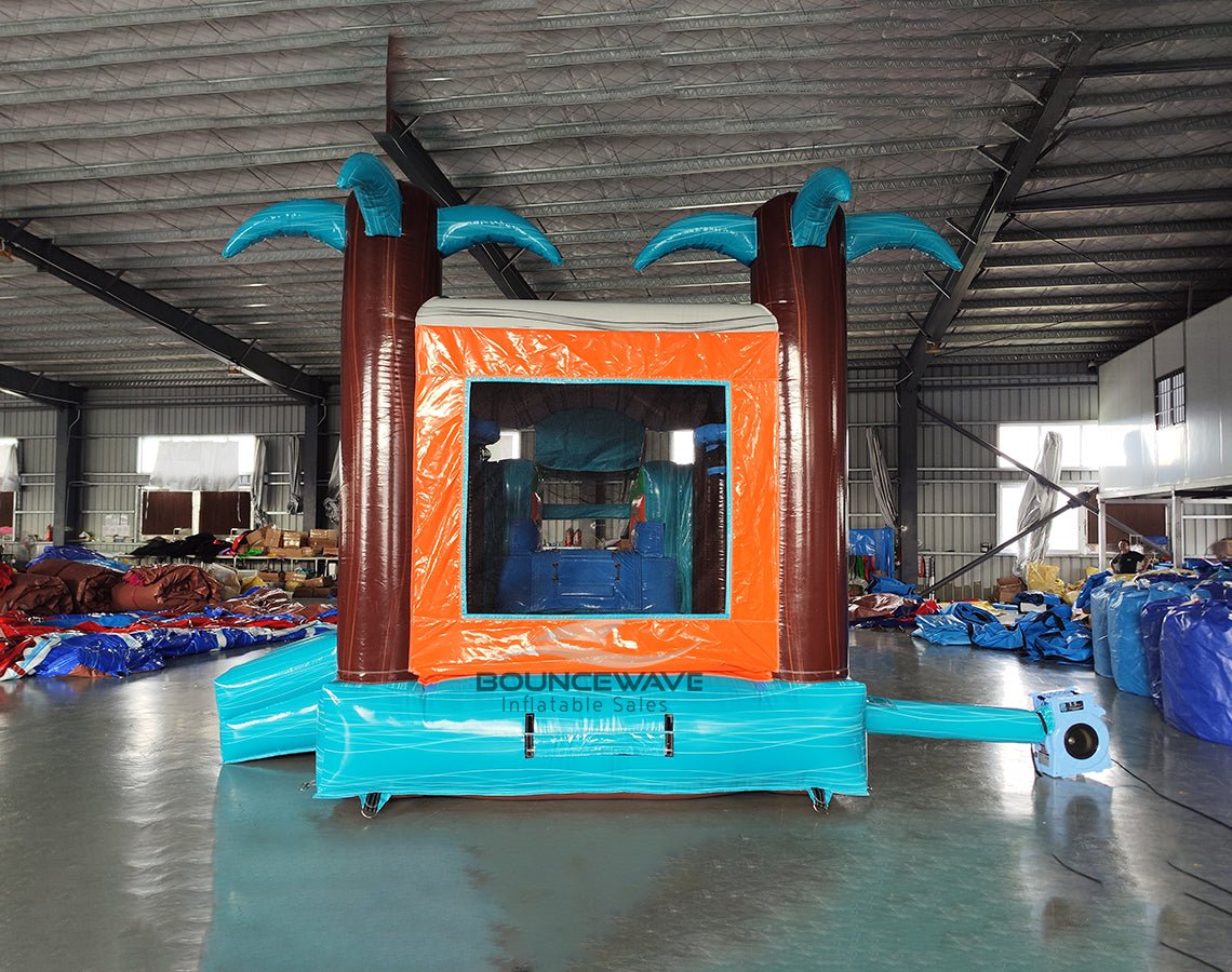 Fiji Falls Commercial Bounce House Combo with Slide (Wet/Dry) - BounceWave Inflatable Sales