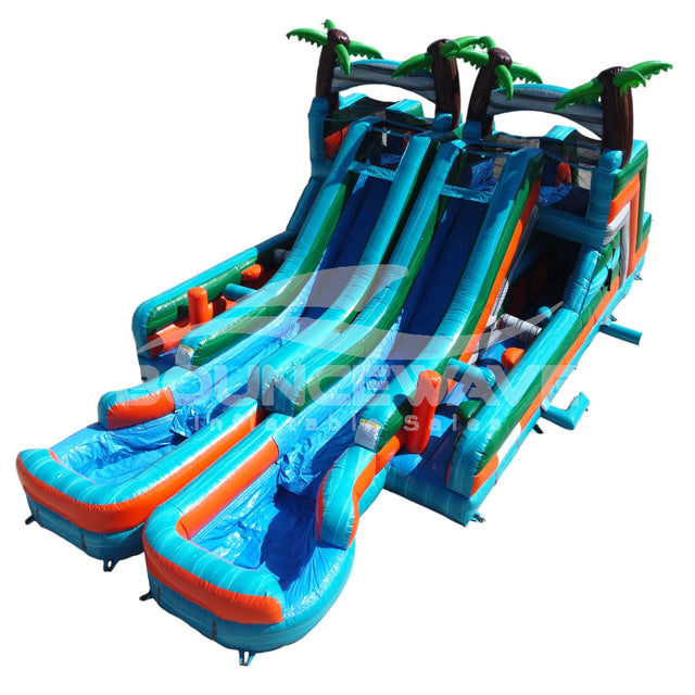 Fiji Falls Double Dash Splash Inflatable Obstacle Course - BounceWave Inflatable Sales