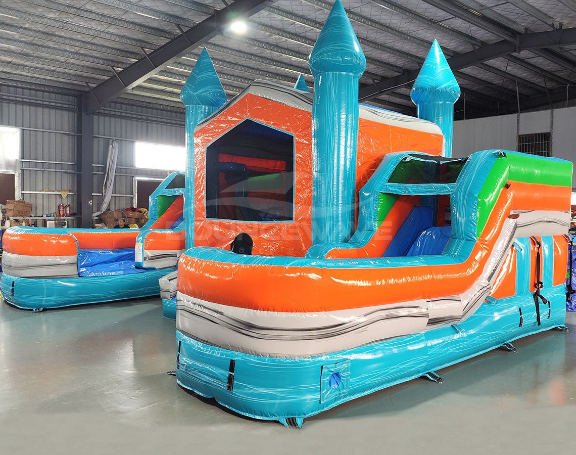 Fiji Falls Econo Duo Bounce & Slide Combo (Wet/Dry) - BounceWave Inflatable Sales
