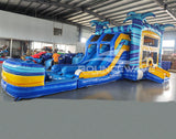Flashpoint Dual Lane Bounce House with Slide Combo (Wet/Dry) - BounceWave Inflatable Sales