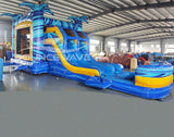 Flashpoint Dual Lane Bounce House with Slide Combo (Wet/Dry) - BounceWave Inflatable Sales